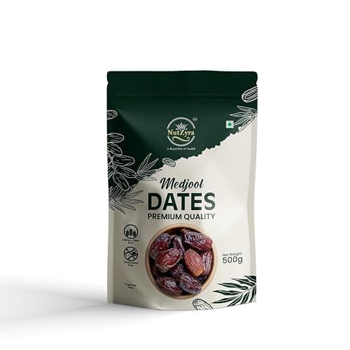 NutZyra Medjool Dates | Soft, Chewy, Naturally Sweet & Nutrient-Rich | High-Fiber, Antioxidant-Rich, Gluten-Free & Vegan-Friendly | Dried Dates for Snacking, Baking, Smoothies & Energy Boost (250g)