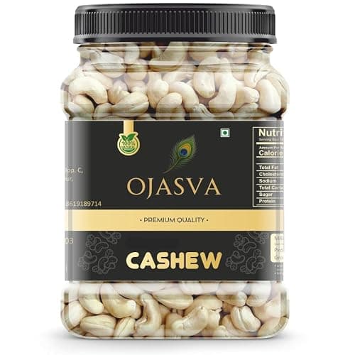 Ojasva Cashew Whole 180 Grade | Jumbo W180 Kaju | Rich in Protein & Healthy Fats | Ideal for Snacking, Cooking & Gifting (250g)