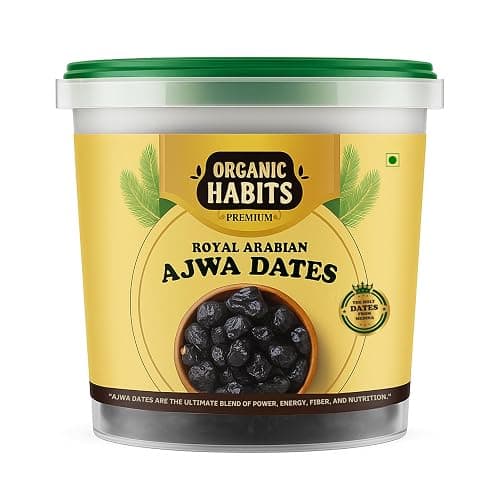 Organic Habits Ajwa Dates Khajoor Dry Fruits Naturally Sweet Snack Pack 1kg