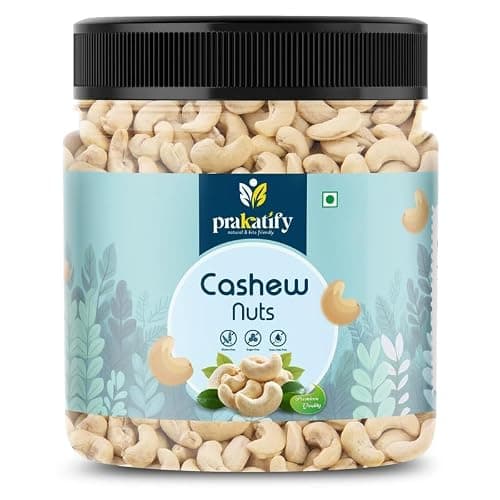 PRAKATIFY Natural Whole Cashews 1kG | Dry Fruits, Kaju, Healthy Snacks | Unsalted Cashew Nuts | Crunchy, Nutritious & Delicious Nuts | Rich in Protein, Magnesium & Phosphorus,