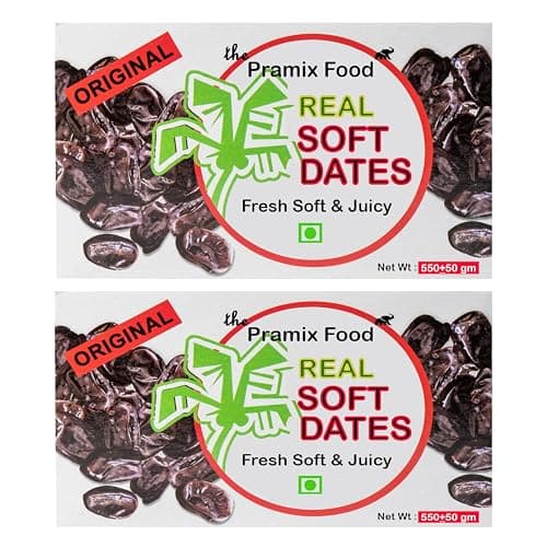 Pramix Kimia Dates, High Fibre, Soft Khajur/khajoor, Energy Booster, Health Snacks, Soft, Fresh and Juicy Black Dates - 1kg