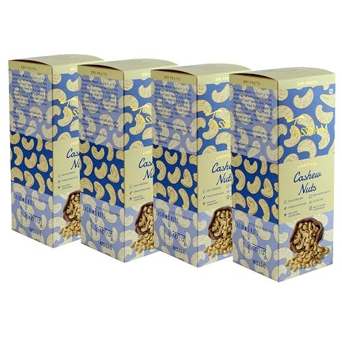 Premium (Mangalore W240) Cashews 800g (4x 200g) Kaju | Extreme Value Pack - Healthy Dry Fruits Luxury Box