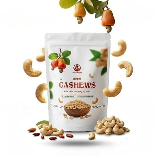 Premium Whole Cashews | King Size | Grade W180 Kaju Nuts (250 Gram)
