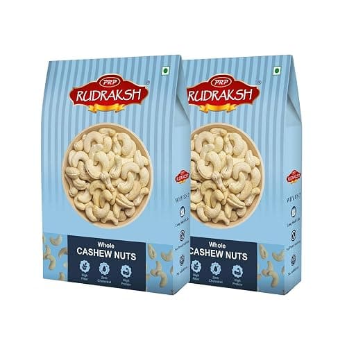 PRP RUDRAKSH Whole Cashew Nuts W180 Grade Extra Large Size Premium Kaju Jumbo Sized Rich Flavor 500gm Pack of 2 Longer Shelf Life