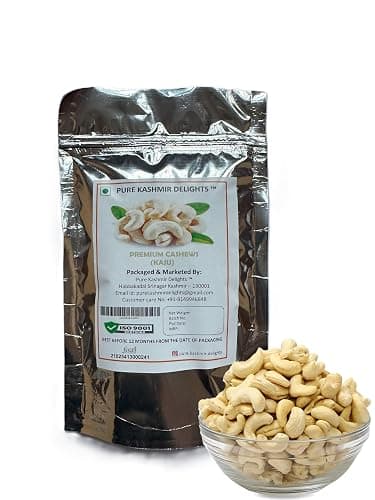 Pure Kashmir Delights | Premium Whole Cashews - 2Kg |100% Natural & Authentic | King Size Crunchy Kaju | Nutritious | Delicious & Tasty | A++ Grade | Rich in Fibre | Boost Immunity | Heathy
