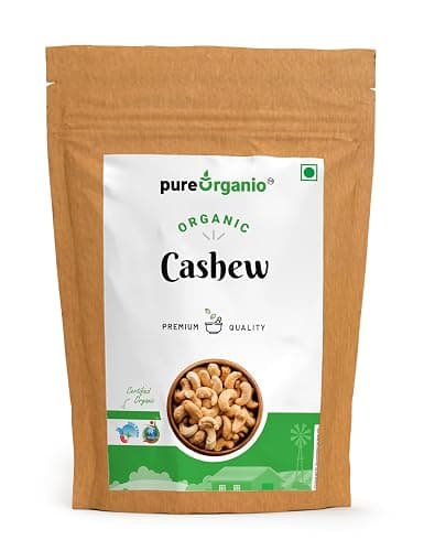 Pure Organio Organic Cashew Nuts W320 - Raw Organic Cashews (Kaju) - NPOP Organic Certified (Raw Cashew Nuts, 200 Gm)