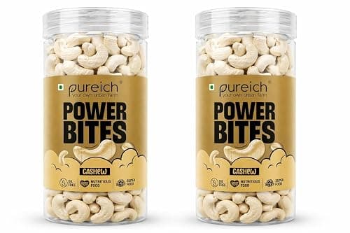 PUREICH Premium Cashew W320 Nuts 1Kg (500 X 2)| Premium Kaju Dry Fruits, Whole Crunchy Cashews | Rich in Protein, & Nutritious | Gluten Free & Plant based Protein | Pack of 2
