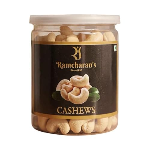 Ramcharan's W180 Raw Kaju Whole Cashew Nuts | Plain Unsalted Cashews for Snacks, Cooking, Baking, Sweets and Desserts | Rich Plant Protein Daily Pantry Staple (250 gm)