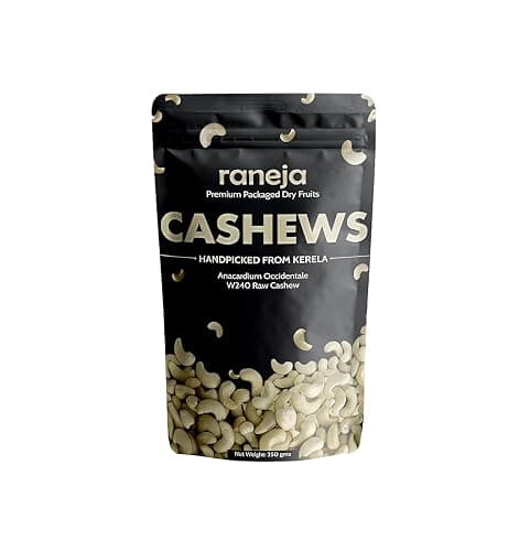 Raneja Premium Cashews (Grade W240) 250g | 100% Natural Whole Kaju Healthy Snacks | Unsalted Cashew Nuts Crunchy, Nutritious & Delicious Nuts | Rich in Protein, Magnesium & Phosphorus