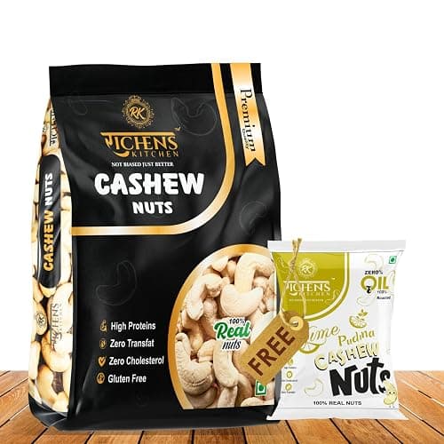 Richens Kitchen 100% Natural & Crunchy Premium Whole Cashew Nuts I W240 I 250g I Nutritious & Delicious I High Fiber I Rich in Protein I