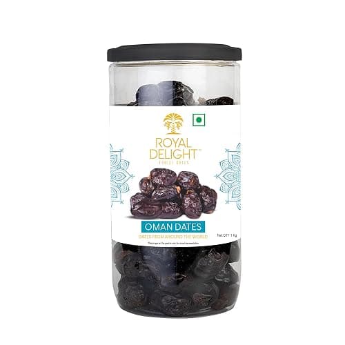 Royal Delight Premium Omani Dates (1kg) | Fresh Fard Khajoor | Sweet Dried Fruits | Energy Snack Pack | Rich in Fiber (Whole Fruit)