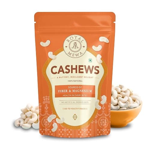 Royal Mewa Premium W320 Whole Cashew Nuts – 200g | Raw, Gluten-Free, High-Protein, Plant-Based Snack | Ideal for Baking, Snacking & Gifting