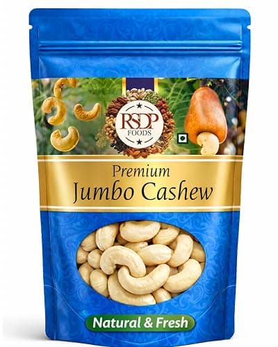 RSDP Foods Premium Jumbo Cashews (W240) | Jumbo Size, Crunchy & Fresh | Rich in Protein, Healthy Fats & Antioxidants | Ideal for Snacking, Cooking & Gifting | 250 Grams pack