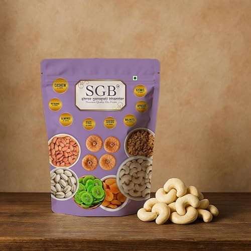 SGB Cashew W180 Pouch | Kaju | Dry Fruits and Nuts | Grocery Items | Healthy Snack | Rich in Nutrients | Ideal for Daily Nutrition | 1 kg