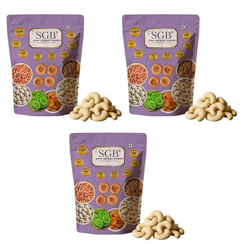 Shree Ganapati Bhandar Cashew W180 Pouch | Kaju | Dry Fruits and Nuts | Grocery Items | Healthy Snack | Rich in Nutrients | Ideal for Daily Nutrition | 500 gm x Pack of 2