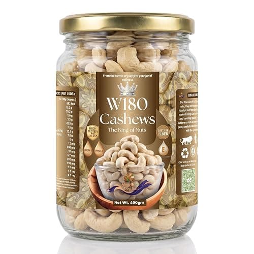 Shudh Desi Taste Premium W180 Whole Cashew Nuts (Kaju) King of Cashew 400g