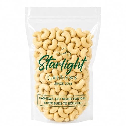 Star Light Cashews W180 Premium Whole Cashew Nuts 1Kg | Large Cashew Kernels