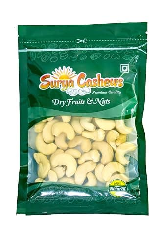Surya Cashews Natural Plain Panruti Cashew Nuts W320 250G, Dry Fruit