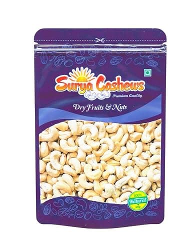 Surya Cashews W320 Grade – Whole Cashew Nuts | 100% Natural, Fresh & Crunchy Kaju – 400g Pack | Panruti Origin | Rich in Protein & Healthy Fats