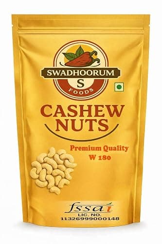 SWADHOORUM FOODS Roasted Cashew Nuts, 400 g,Whole Cashews, W180 quality,Nutritious and Delicious Dry Fruit Snack