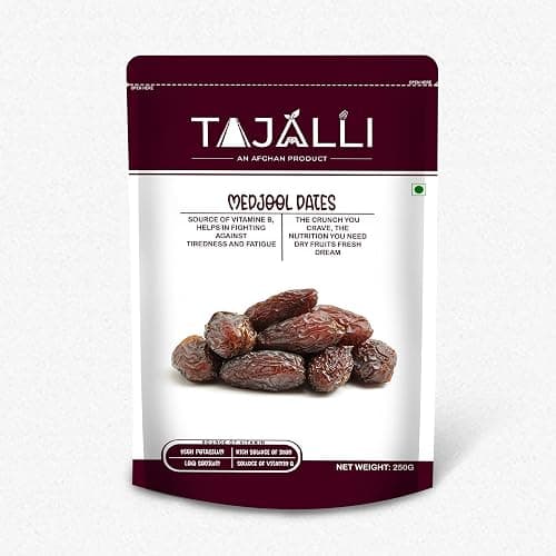 TAJALLI Premium Palestinian Medjool Dates – Rich in Fiber | Vitamins & Antioxidants | Sweet | Soft & Chewy Snack | 1kg Pack | 100% Natural