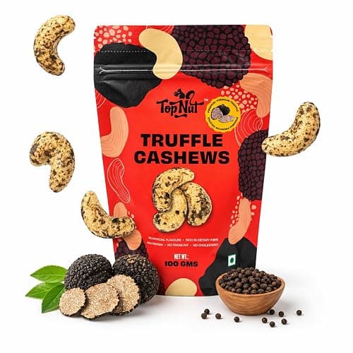 TopNut Pure Premium Truffle Cashews 100g, Crunchy Kaju, Organic Cashew Nuts with Delicious Taste, Healthy Nutritious Dry Fruit Snack, Gluten Free (Pack of 1)
