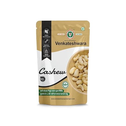 Venkateshwara Premium W180 Cashew Nuts (Kaju) | Whole & Jumbo Size | 100% Natural & Fresh | Healthy Dry Fruits |