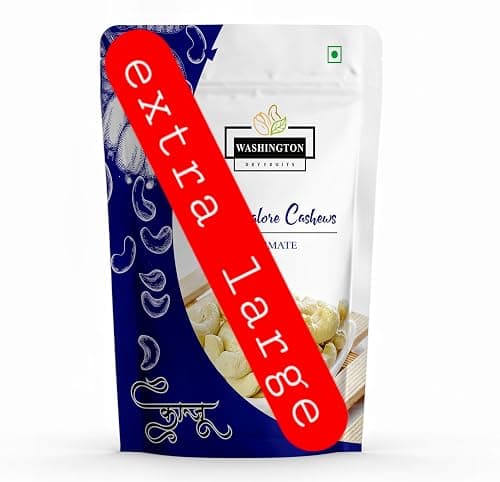WASHINGTON W180 Cashews (A-Grade Kaju) 500gm (250gm x 2) | Guaranteed Extra Large & Thick Size (Jumbo) | Premium, Hand-Picked (100% Mangalore Quality) | Low Cholestrol & High Protien Finest Cashews