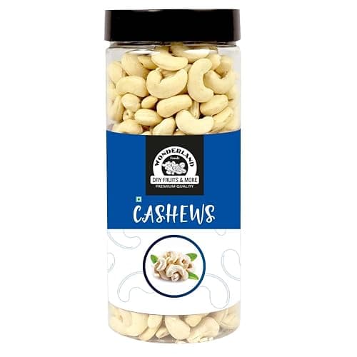 Wonderland Foods 500g Whole Cashews (Kaju) Nuts Mangalore W320-Grade Jar | Whole Crunchy Cashew | Nutritious & Delicious | Rich In Magnesium, Copper & Phosphorus