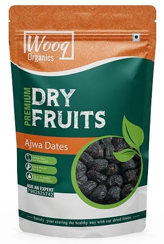 Wooq Organics Rich Heritage and Irresistible Flavor of Ajwa Dates 1kg, Nature's Superfood for Nourishment, Wellness, and Pure Delight (500G)