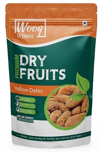 Wooq Organics Yellow Dry Dates 1Kg, Pila Chuara,, Fresh