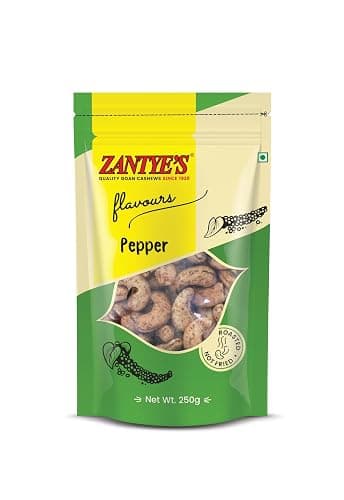 Zantye's Pepper Cashews, 250g, GI Tagged Goan Cashew Nuts