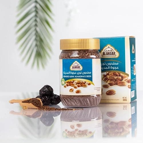 Al-ansaar Ajwa Seed Powder 300g AlMadinas Saudi Arabias Genuine Ajwa Date Grinded Seeds, Rich in Antioxidants and Essential Nutrients