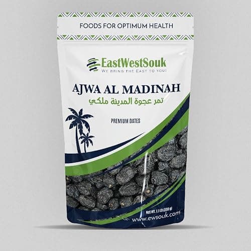ALALAWI Al Madina Ajwa Dates - Premium Quality - 1.1lb (500g) - Imported from Madinah Munawwara, Saudi Arabia - Ramadan Gift Box - Fiber-Rich Snack Dry Fruit.
