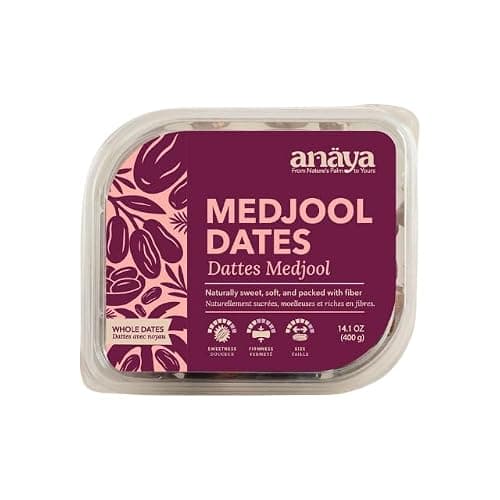 Anaya Premium Medjool Dates 400g – Fresh, 100% Natural, No Added Sugar, Gluten‑Free, Additive‑Free, Non‑GMO, Vegan & Halal Healthy Snack – Premium Dates from the Madinah, Saudi Arabia