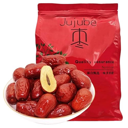 DGYLHBJ 2.2LB Premium Jujube Dates, Chinese Red Dates, 100% Natural Dried Dates No Added Sugar, Superfood for Tea, Baking, Cooking Without Additives, Nutrient-Rich Jujube Snacks, 红枣 (Large Dates-2.2LB)