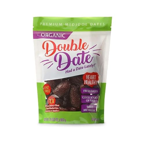 Double Date Organic Dates Medjool, Jumbo Grade, 2lb Pouch Bag Dates Organic, Fresh and Flavorful, Grown and Packed in Coachella California, Resealable and Recyclable Bag, Had a Date Lately?
