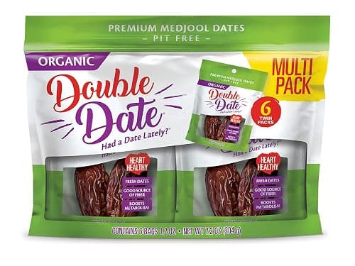 Double Date Organic Medjool Dates Multipack, Pitted Medjool dates, Dates Medjool Single Use Packs, Perfect Grab and Go Healthy Snack, Fresh Dates, California Dates, Had a Date Lately?