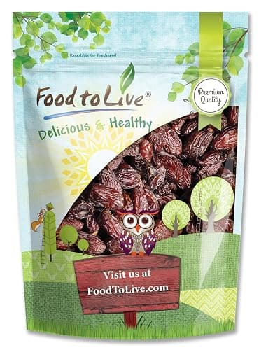 Food to Live California Medjool Dates, 2 Pounds – Soft & Juicy Nature's Candy. Unsweetened, Unsulphured Dates with Pits. Vegan, Kosher, Bulk.