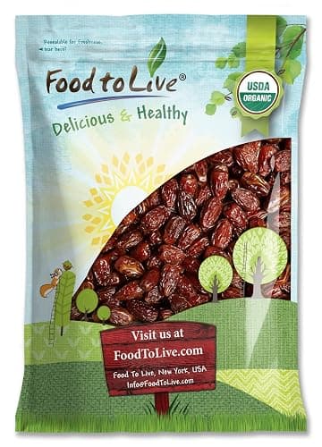 Food to Live Organic Medjool Dates, 10 Pounds - Non-GMO, Whole Dried Dated Pits, Large Size, Unsweetened, Unsulphured, Vegan, Sirtfood, Bulk. Good Source of Potassium, Magnesium, and Dietary Fiber.