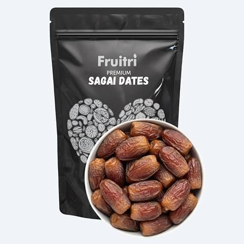 Fruitri Premium Sagai Dates 500g - Madina Dates | Saudi Dates Premium | Soft Sugai Khajoor | Jumbo Size Khajur Dry Fruit for Instant Energy (500g)