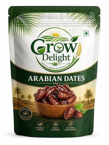 Grow Delight whole Saudi Dates (Organic) 400g