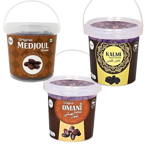 Ifah Kalmi Dates | Fresh Saudi Dates Pack | All Natural | No Preservatives | No Added Sugar | Gluten Free | Vegan | Plant-Based | Non-GMO | Hand-Picked Safawi Dry Fruits | Premium Kalmi Dates 600g