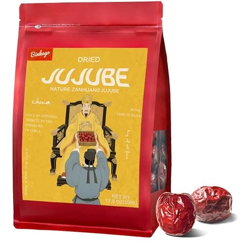 Juicy Jujube Dates 1.1LB/500g – Soft & Tearable Chinese Red Dates with Rich Flesh & Tiny Pit – Great for Snacks, Date Paste, Candied Use & Deep Processing