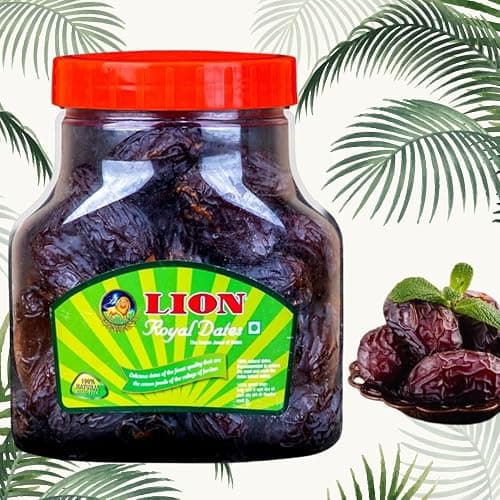 Lion Dates Delicacy Branch 1Kg Pack (500+500) - Deglet Noor Dates - Saudi Arabia Dates - Khajoor Or Khajur Dry Fruits - Healthy & Nutritious Snack
