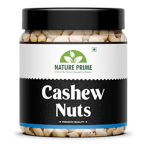 NATURE PRIME 100% Natural&Crunchy Premium Whole Cashews 1 Kg (W320) Nutritious&Delicious Nuts, Premium Kaju Nuts|Gluten Free|Source Of Minerals&Vitamins|Dry Fruits (Jar Pack) (Packing May Differ)