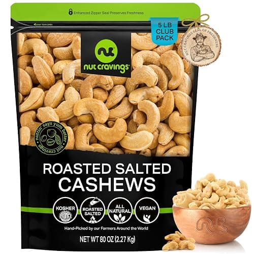 NUT CRAVINGS - Roasted Cashews Slightly Salted (80oz - 5 LB)