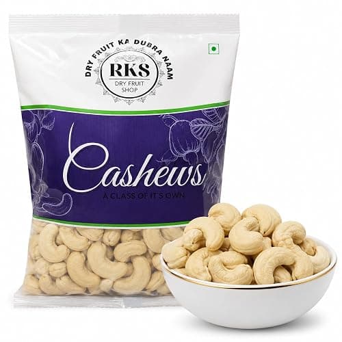RKS Kaju Grade W180 Whole Cashews 1Kg | Jumbo Size, Nutritious & Delicious Kaju Nuts | Rich in Protein, Magnesium & Phosphorus | Gluten Free, Crunchy Premium Dry Fruits(250gm, Pack of 4)