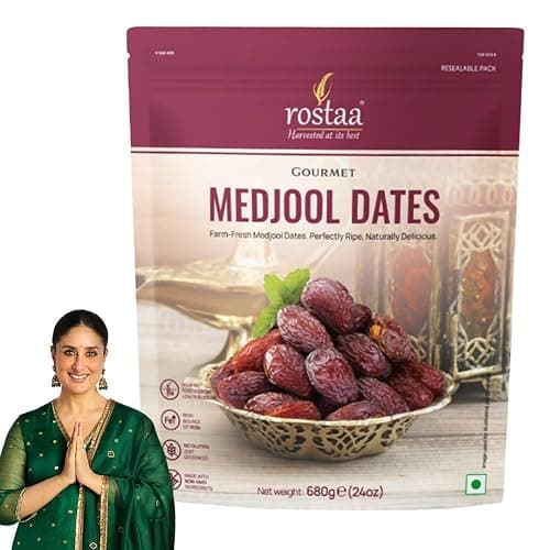 Rostaa Gourmet Medjool Dates 680g | Premium Quality Khajoor | Naturally Sweet & Soft Date | Rich in Fiber & Antioxidants | Healthy Energy Snack | 100% Natural Dry Fruits
