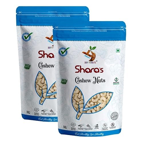 Shara's Dry Fruits W240 Premium Jumbo Cashew Nuts (Kaju),500g
